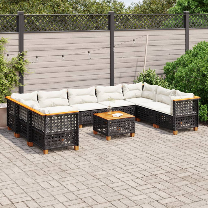 Set Canapele De Grădină Cu Perne, 10 Piese, , Poliratan