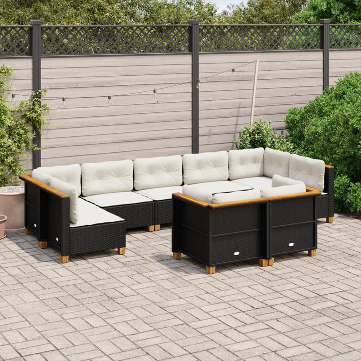 Set Mobilier De Grădină Cu Perne, 10 Piese, , Poliratan