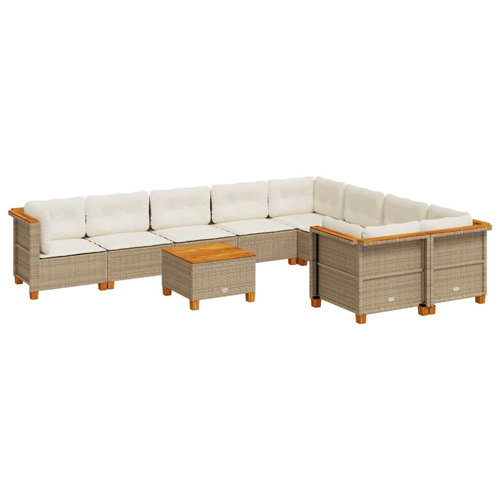 Set Canapele De Grădină Cu Perne, 10 Piese, , Poliratan