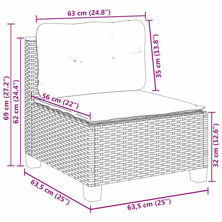 Set Canapele De Grădină Cu Perne, 10 Piese, , Poliratan
