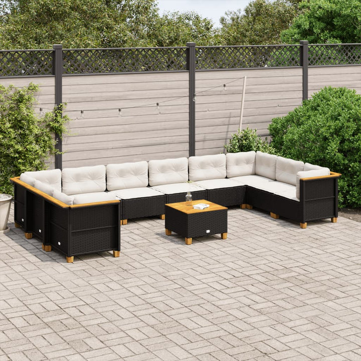 Set Canapele De Grădină Cu Perne, 10 Piese, , Poliratan