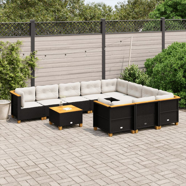 Set Mobilier De Grădină Cu Perne, 10 Piese, , Poliratan
