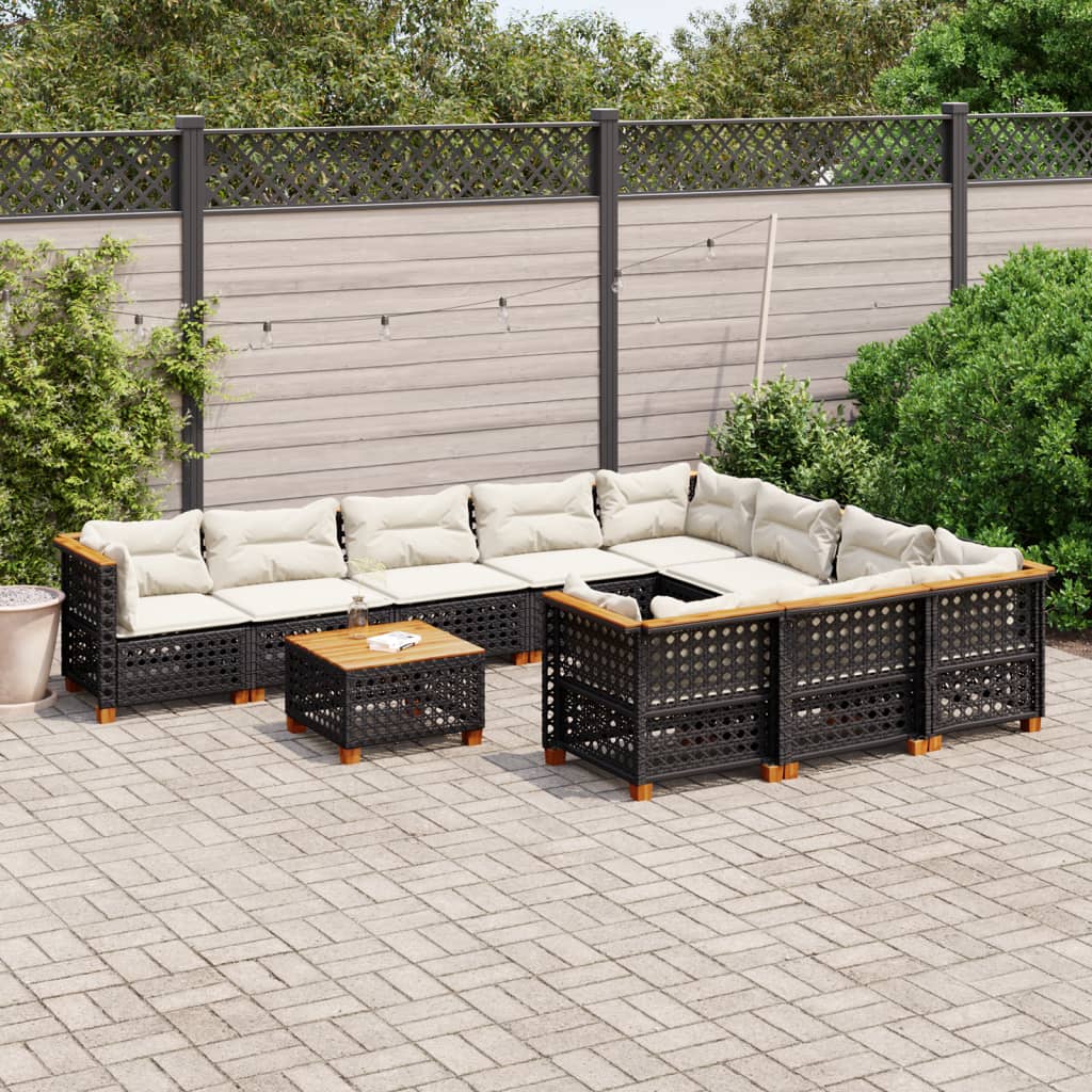 Set Mobilier De Grădină Cu Perne, 10 Piese, , Poliratan