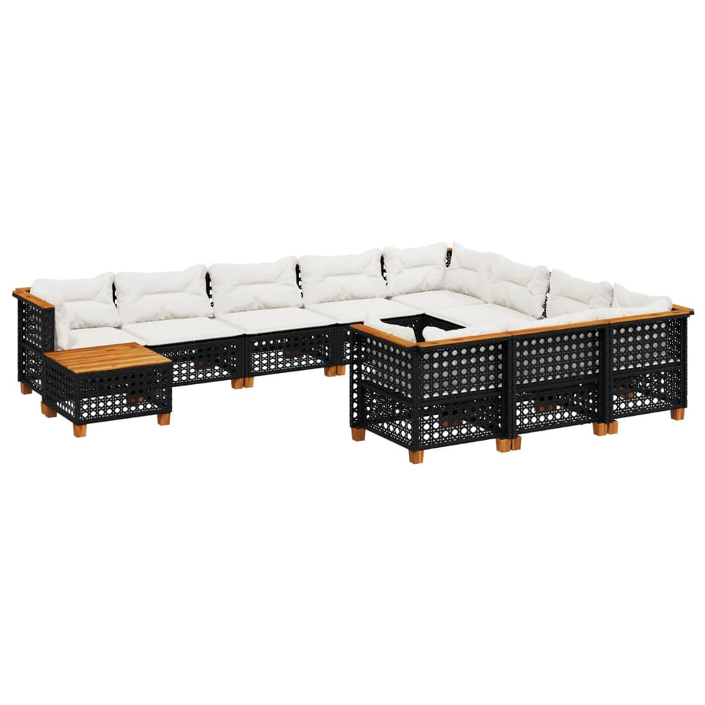 Set Canapele De Grădină Cu Perne, 11 Piese, , Poliratan