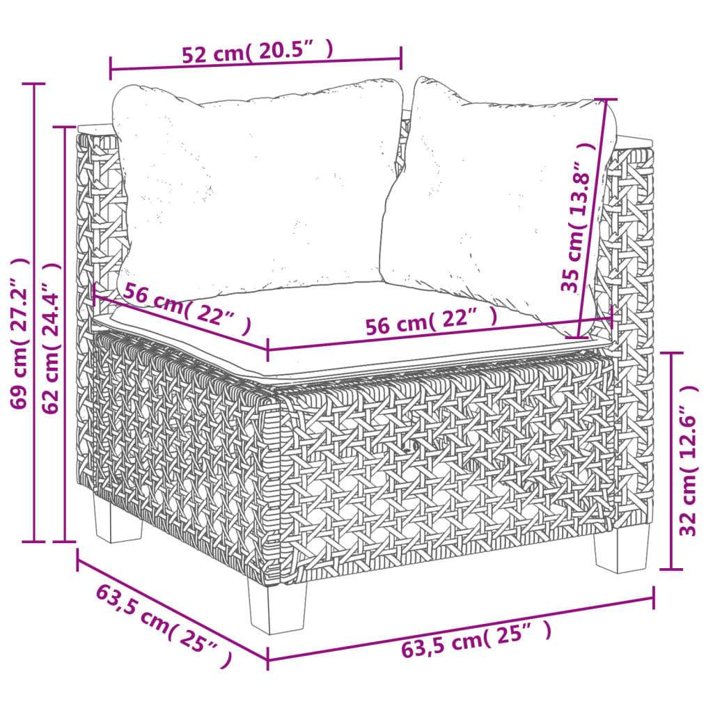 Set Canapele De Grădină Cu Perne, 11 Piese, , Poliratan