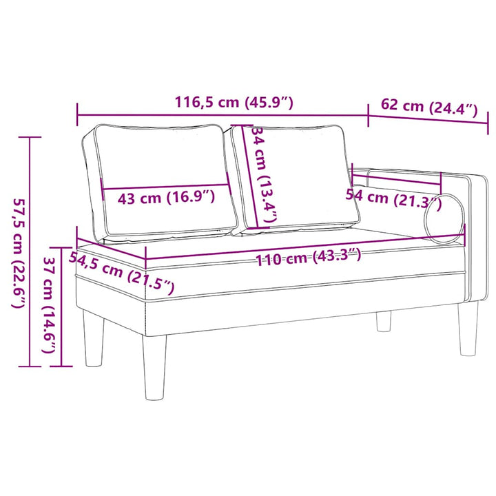 Șezlong Cu Perne, , Material Textil