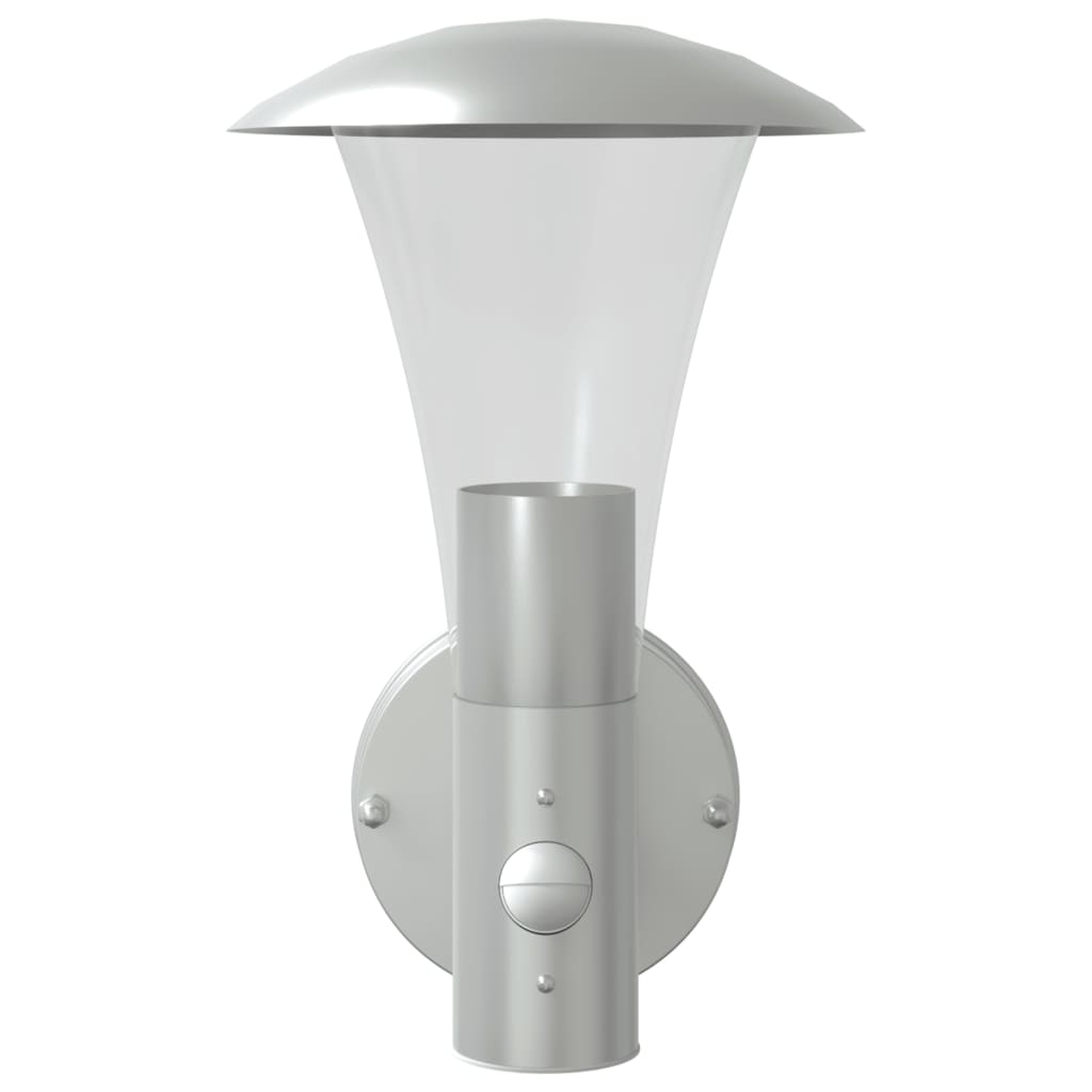 Vixl Lampă De Perete Exterior Cu Senzor, , Oțel Inoxibil Argintiu