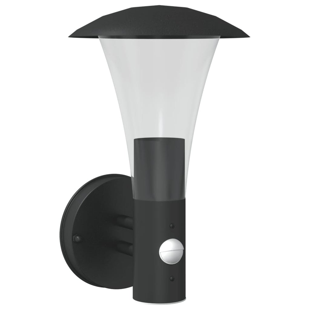 Vixl Lampă Exterioară De Perete Cu Senzor, , Oțel Inoxibil Negru