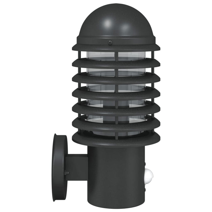 Vixl Lampă Exterioară De Perete Cu Senzor, , Oțel Inoxibil Negru