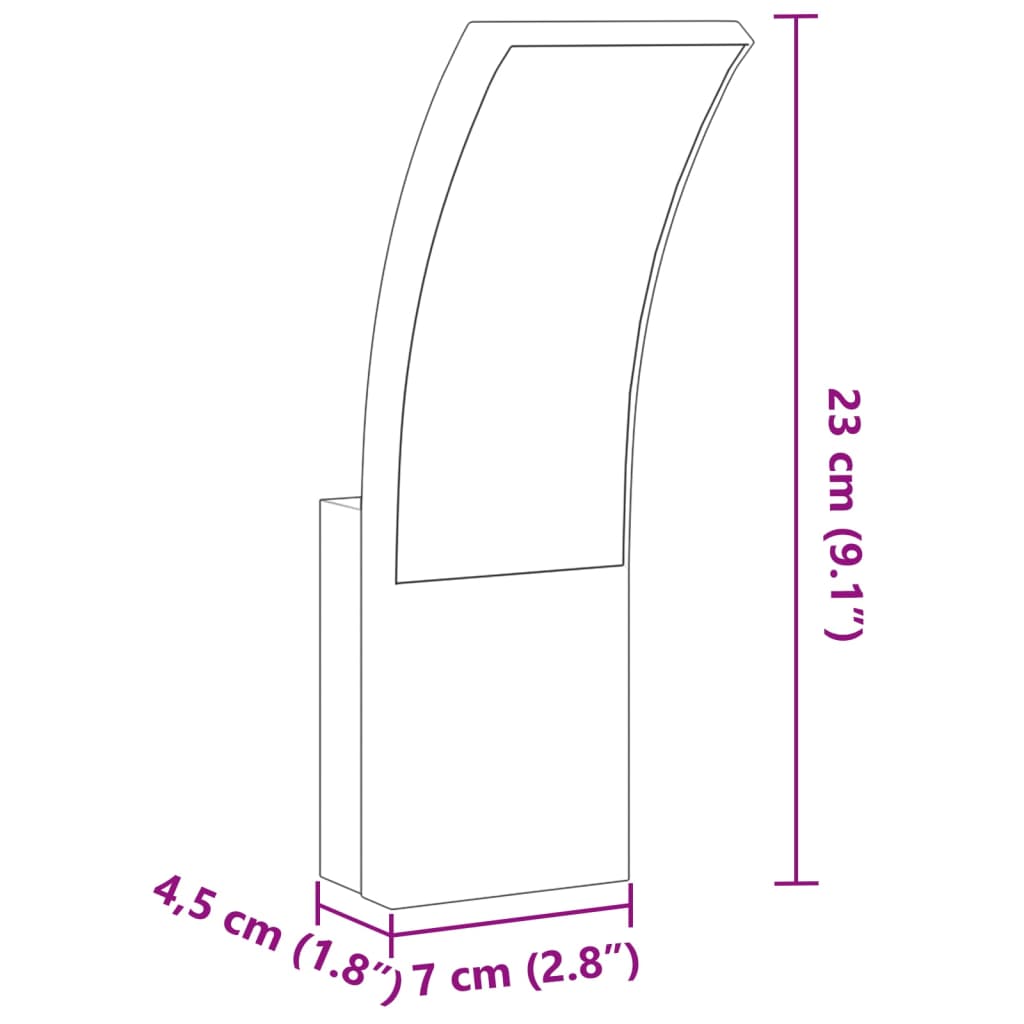 Lampă Exterioară De Perete Cu Led, , Aluminiu Turnat Alb