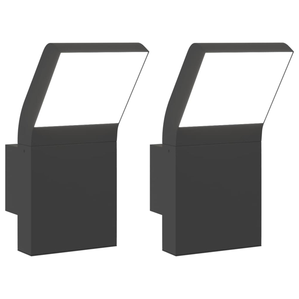 Lămpi Exterioare De Perete Cu Led 2 Buc. , Aluminiu Turnat Negru