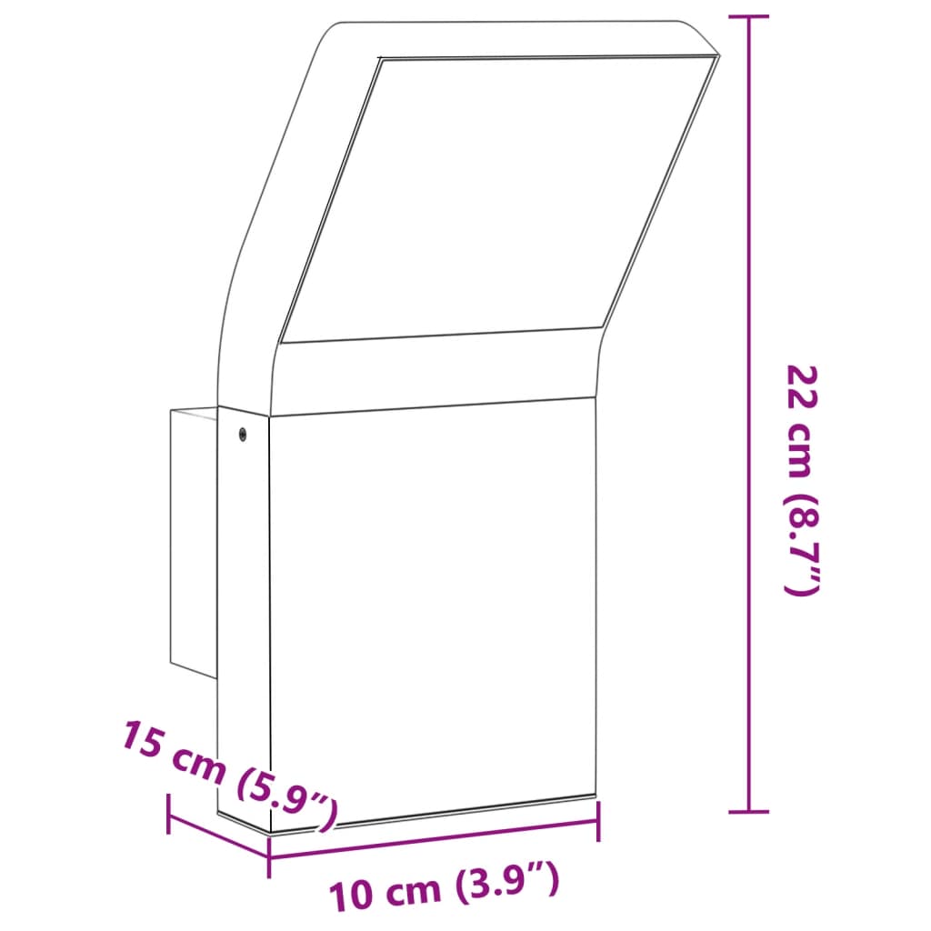 Lămpi Exterioare De Perete Cu Led 2 Buc. , Aluminiu Turnat Negru
