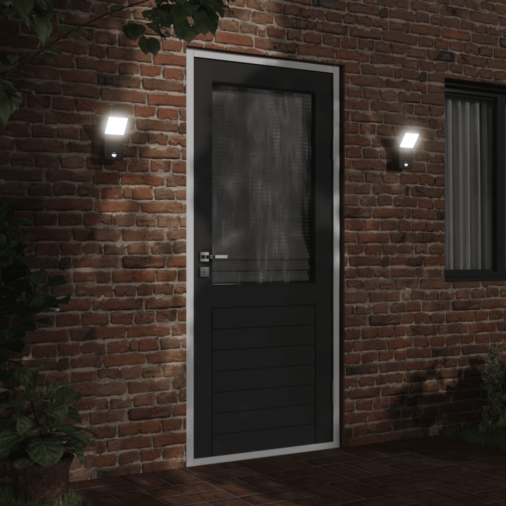 Vixl Lampă Exterioară De Perete Cu Led/Senzor, Aluminiu Turnat Negru