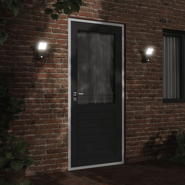 Vixl Lampă Exterioară De Perete Cu Led/Senzor, Aluminiu Turnat Negru