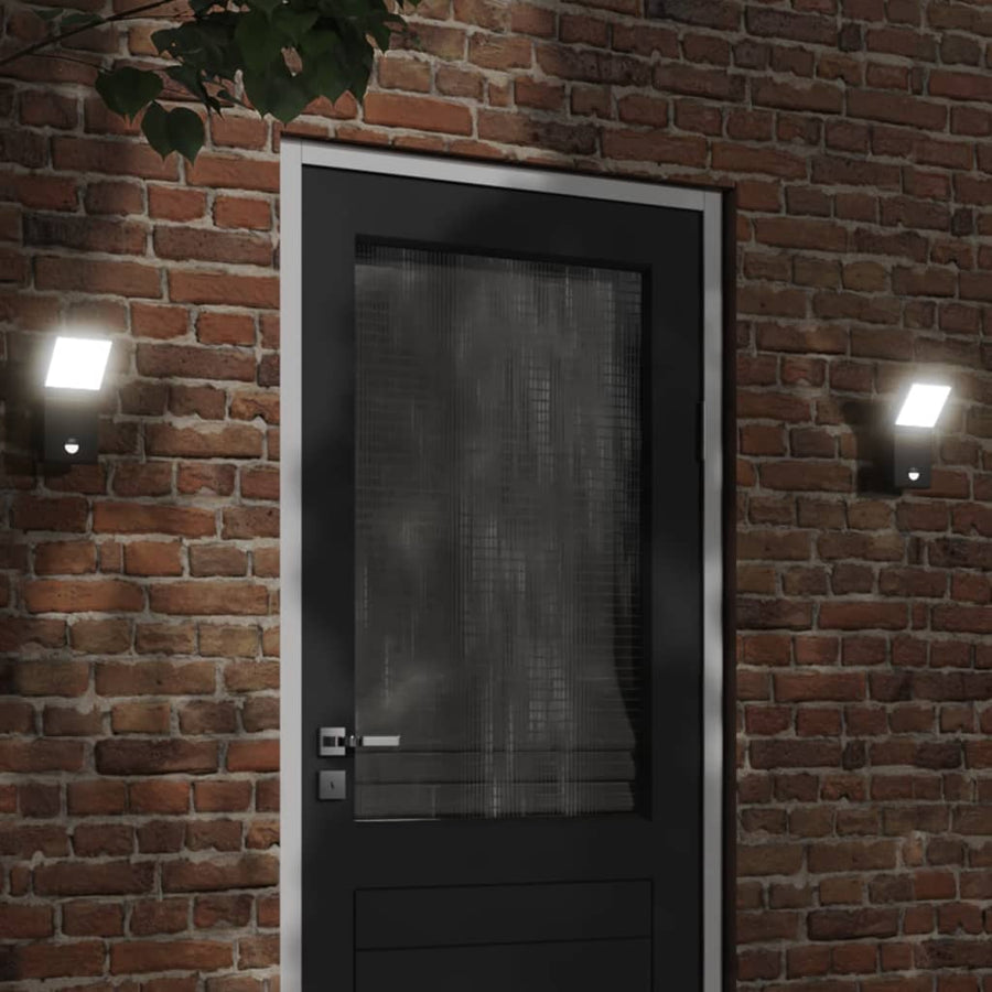 Vixl Lampă Exterioară De Perete Cu Led/Senzor, Aluminiu Turnat Negru