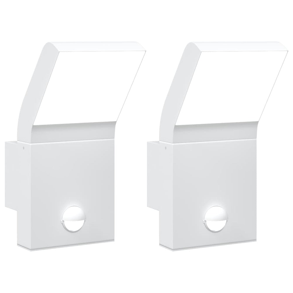 Vixl Lămpi Exterioare De Perete Led/Senzor 2 Buc Aluminiu Turnat Alb