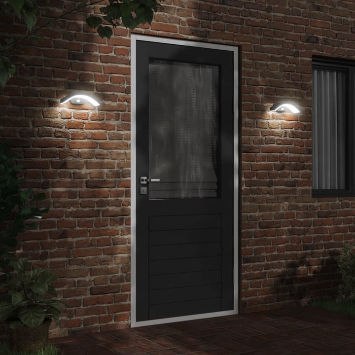Vixl Lămpi Exterioare De Perete Cu Led/Senzor 2 Buc. Aluminiu Negru