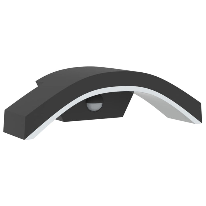 Vixl Lămpi Exterioare De Perete Cu Led/Senzor 2 Buc. Aluminiu Negru