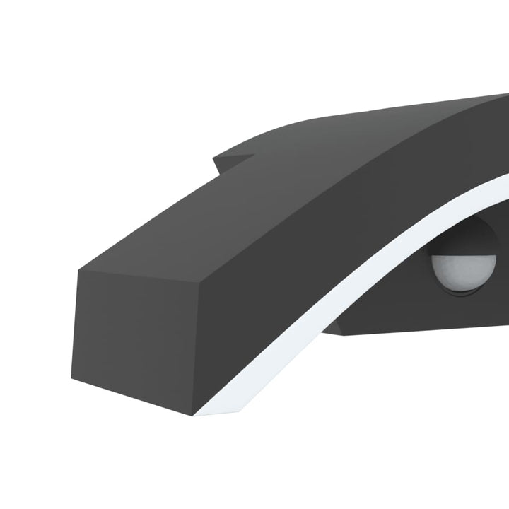 Vixl Lămpi Exterioare De Perete Cu Led/Senzor 2 Buc. Aluminiu Negru