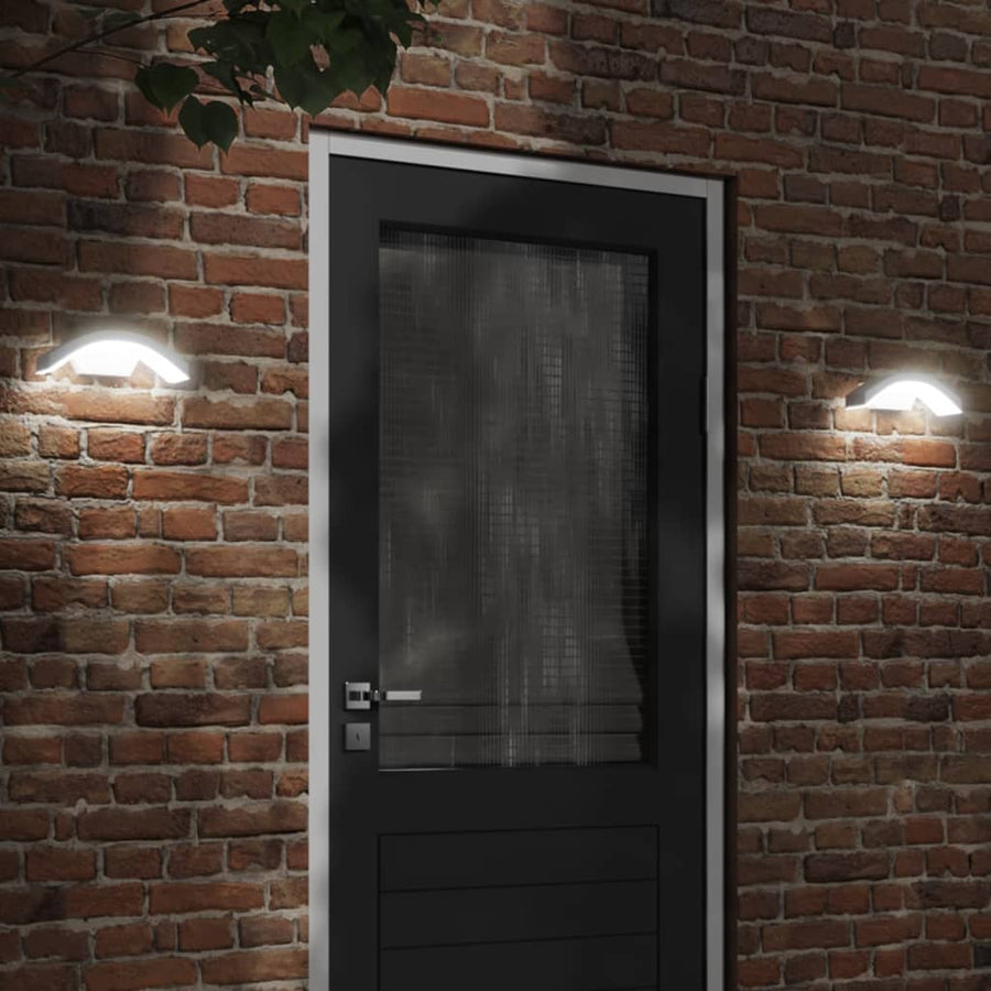 Lămpi Exterioare De Perete Cu Led 2 Buc. , Aluminiu Turnat Alb