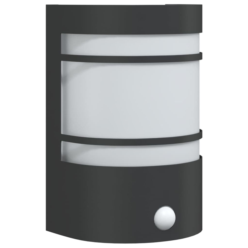 Vixl Lampă Exterioară De Perete Cu Senzor, , Oțel Inoxibil Negru