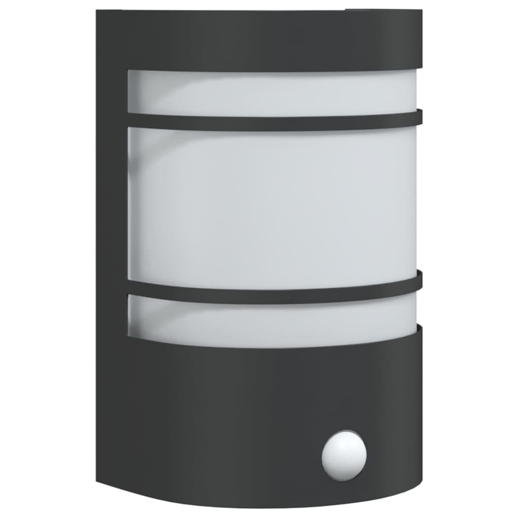 Vixl Lampă Exterioară De Perete Cu Senzor, , Oțel Inoxibil Negru