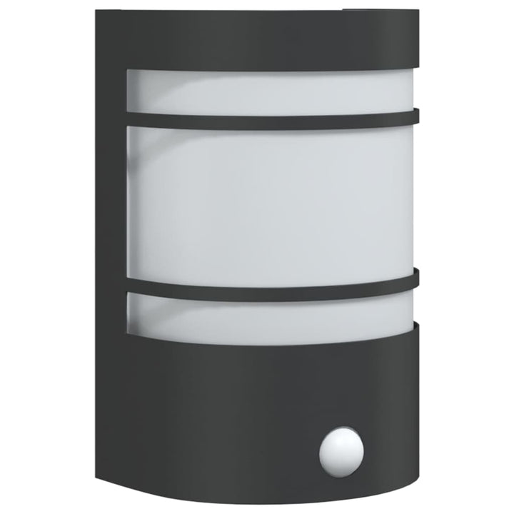 Vixl Lampă Exterioară De Perete Cu Senzor, , Oțel Inoxibil Negru