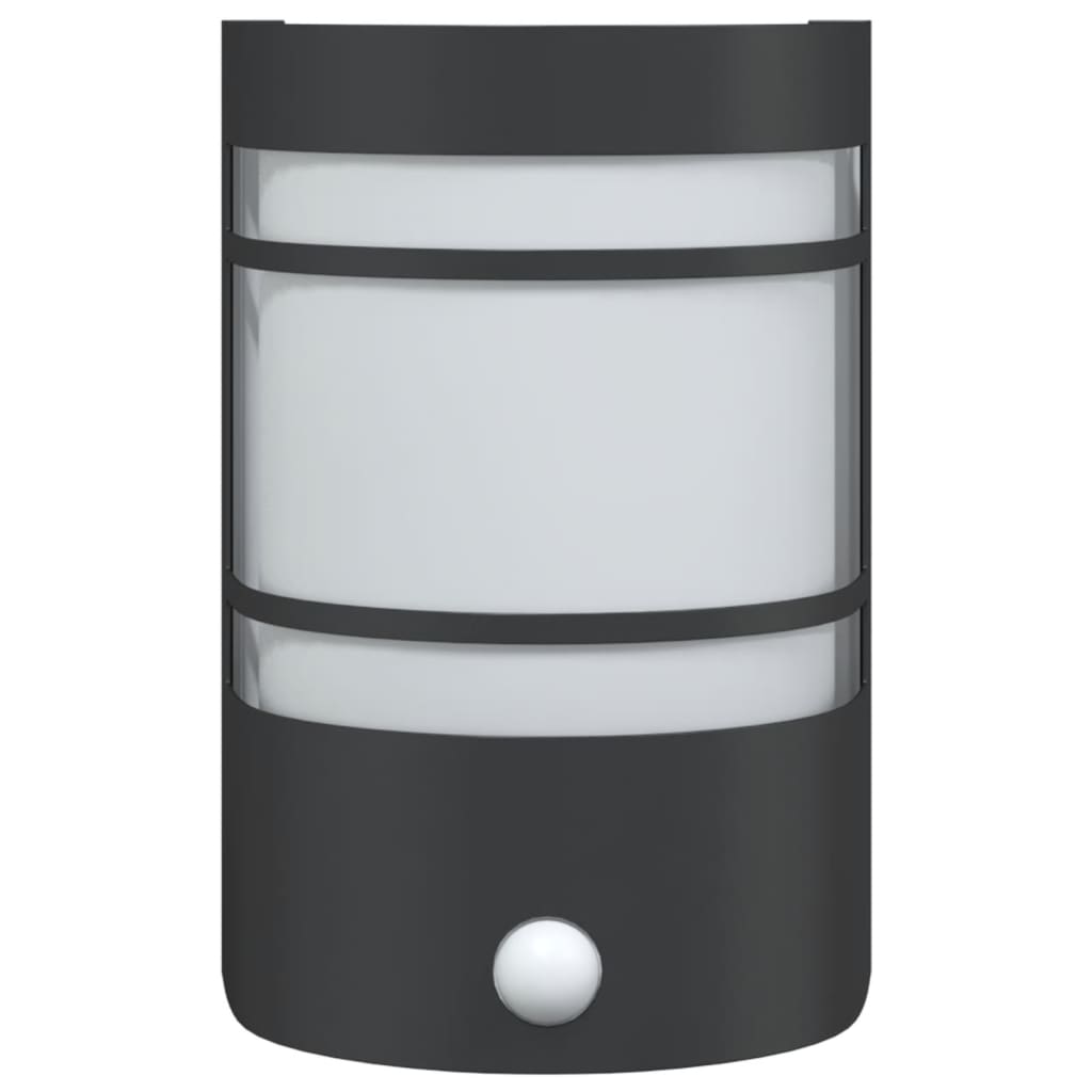 Vixl Lampă Exterioară De Perete Cu Senzor, , Oțel Inoxibil Negru