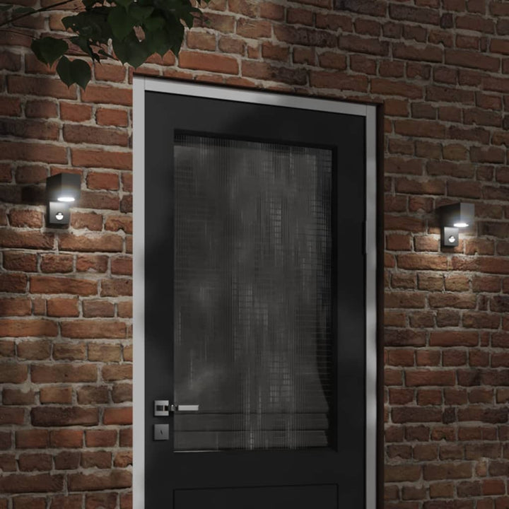 Vixl Lampă Exterioară De Perete Cu Led/Senzor, Negru Aluminiu Turnat