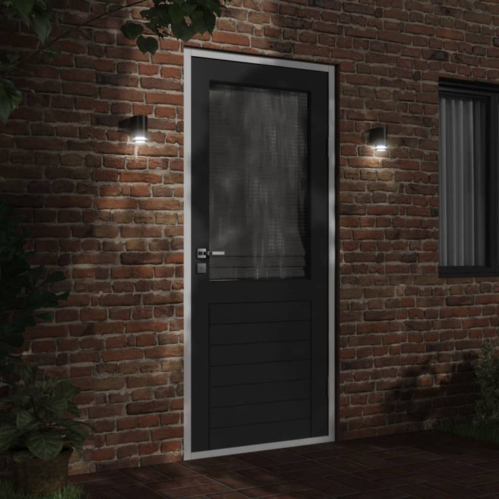 Lămpi Exterioare De Perete Cu Led 2 Buc. Negru, Aluminiu Turnat