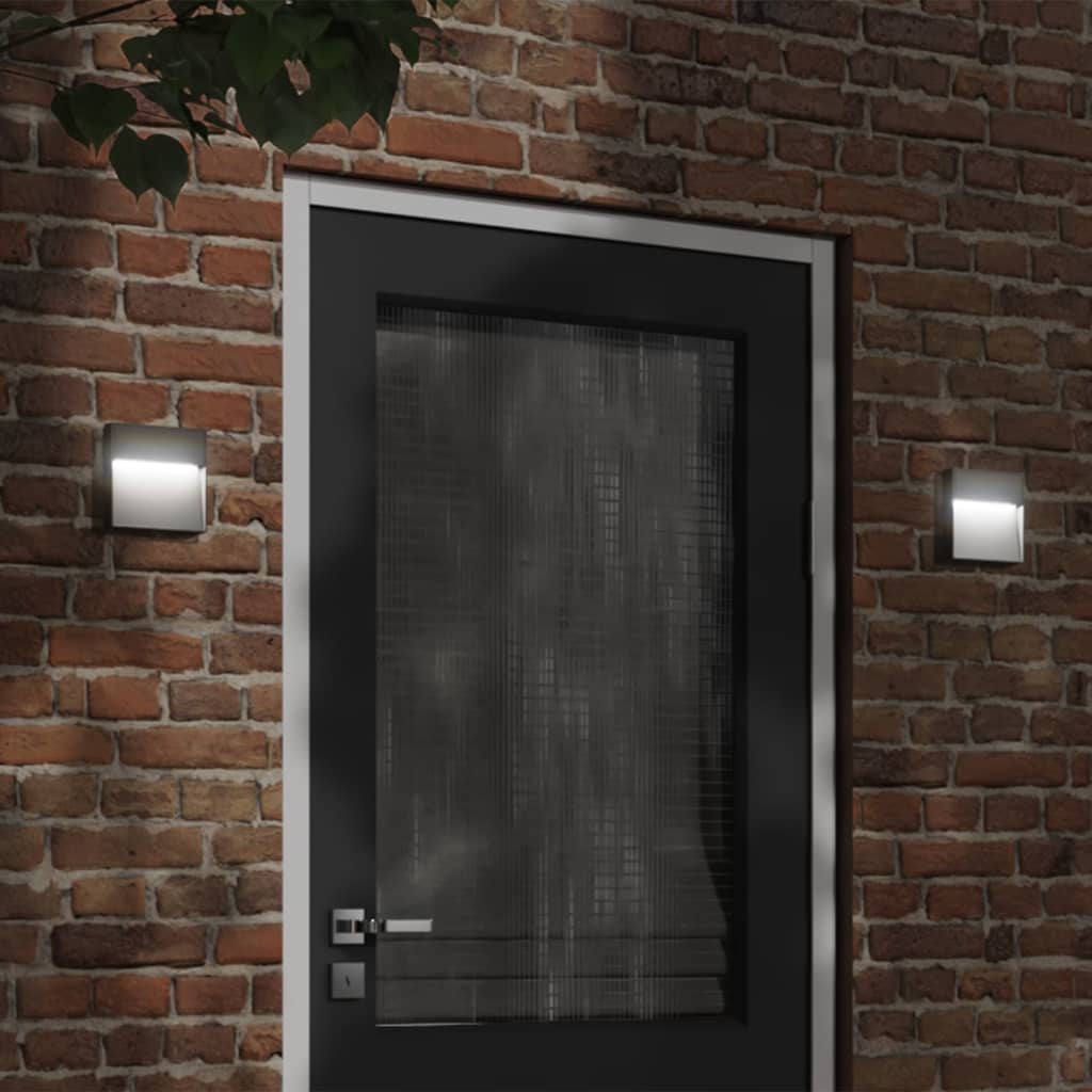 Lămpi De Perete Led De Exterior, 2 Buc., Negru, 3 W,