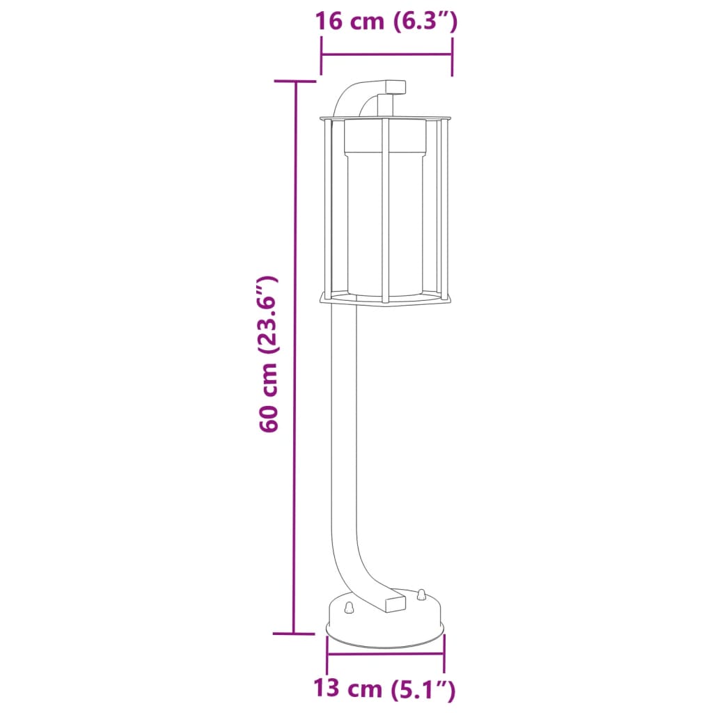 Lampă Exterioară De Podea, Negru, , Oțel Inoxidabil