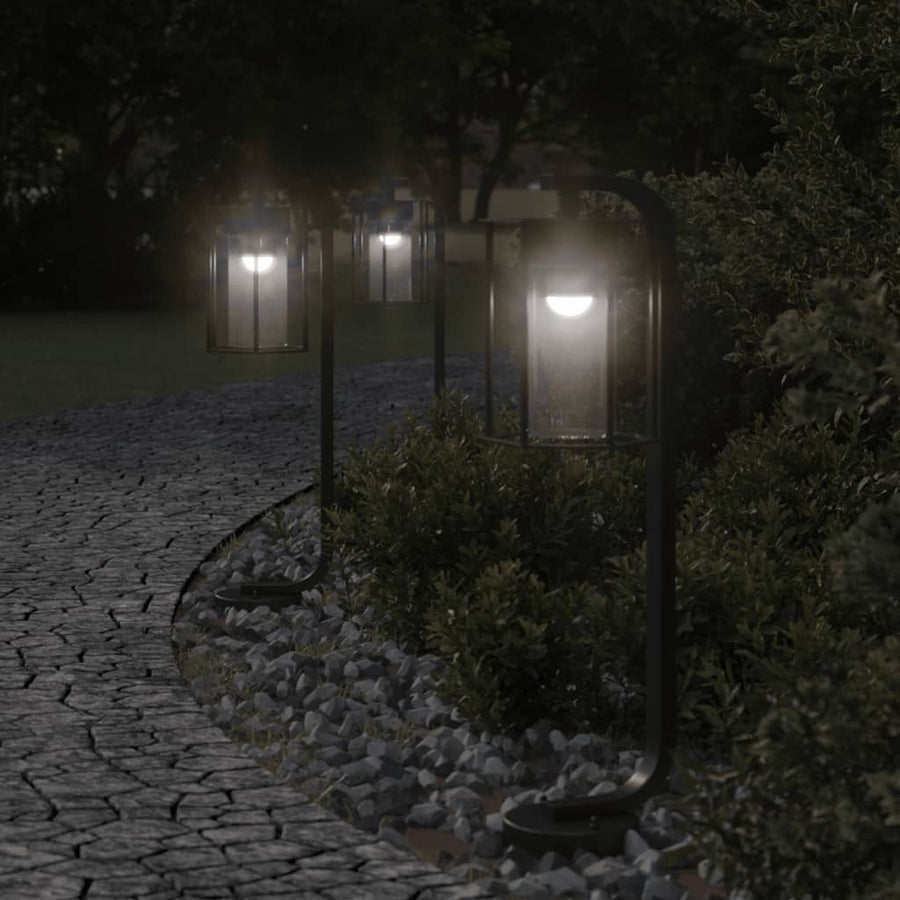 Lampă Exterioară De Podea, Negru, , Oțel Inoxidabil