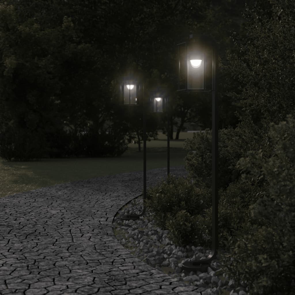 Lampă Exterioară De Podea, Negru, , Oțel Inoxidabil