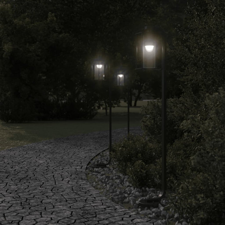 Lampă Exterioară De Podea, Negru, , Oțel Inoxidabil
