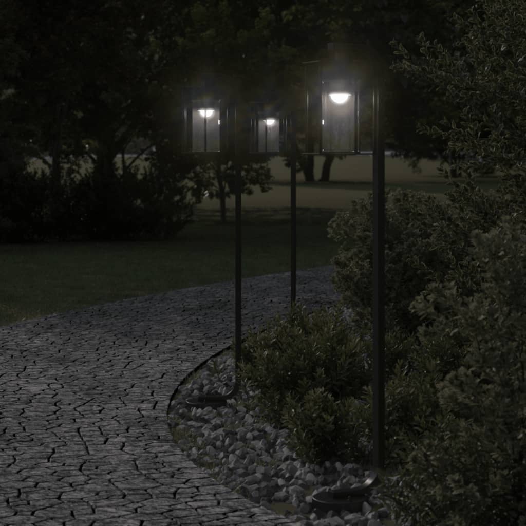 Lampă Exterioară De Podea, Negru, , Oțel Inoxidabil