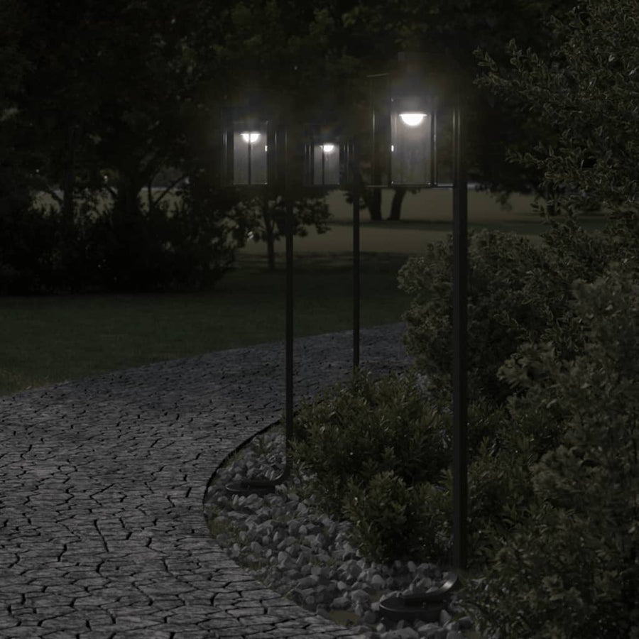 Lampă Exterioară De Podea, Negru, , Oțel Inoxidabil