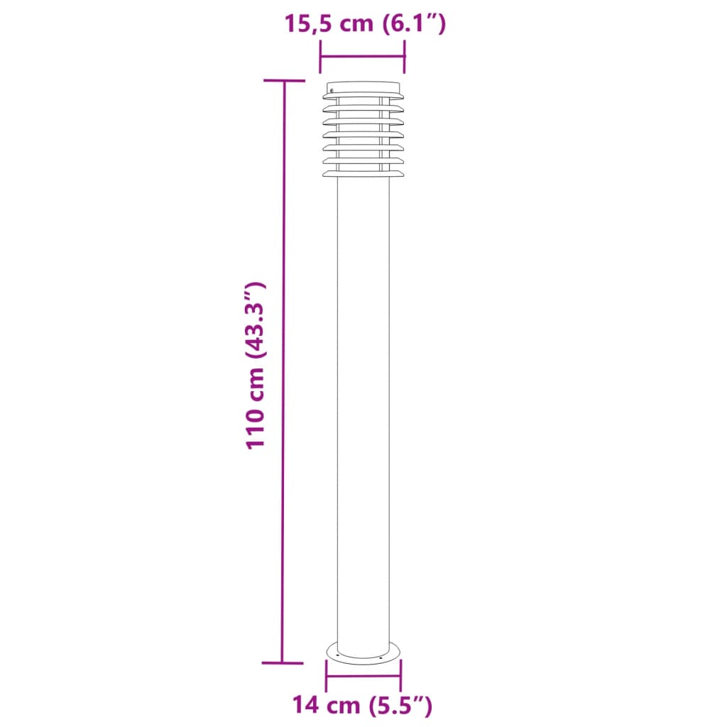 Lampă Exterioară De Podea, , 110 Cm, Oțel Inoxidabil Argintiu