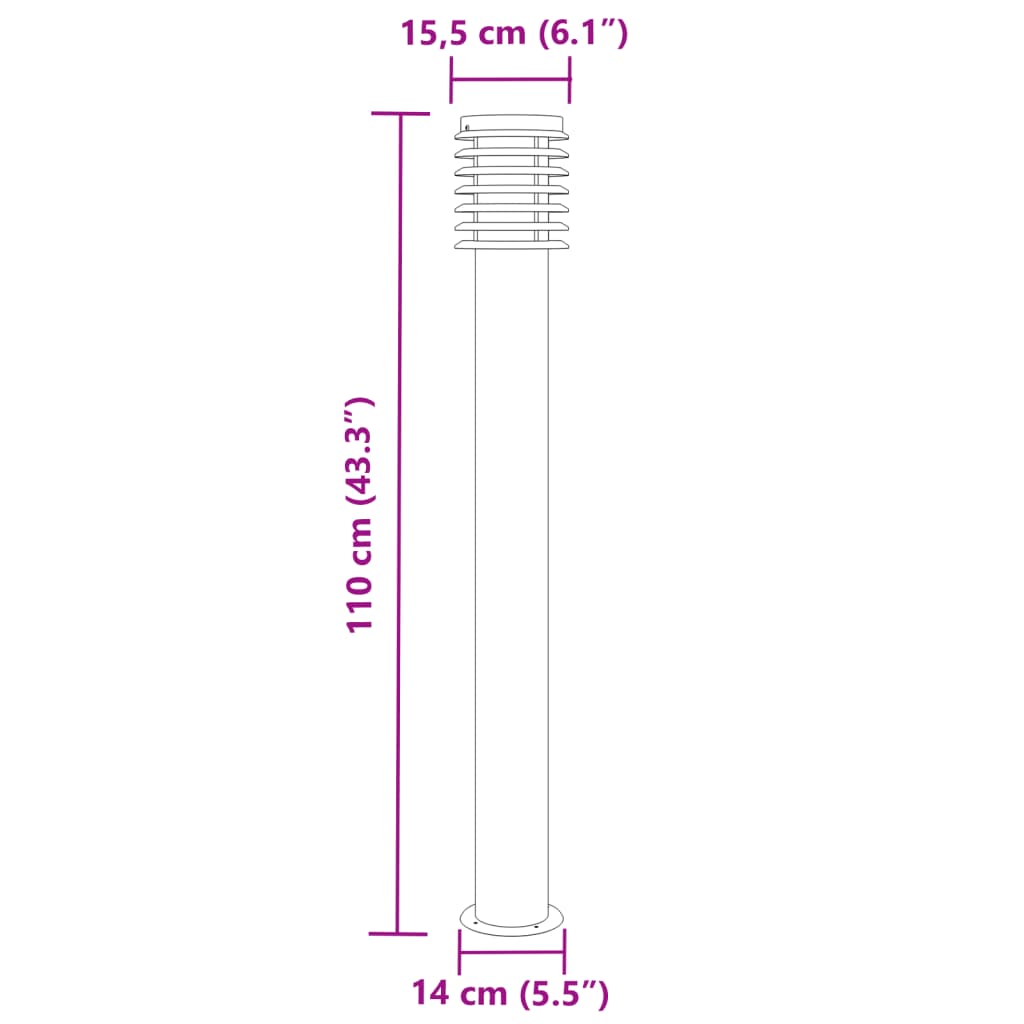 Lampă Exterioară De Podea, , 110 Cm, Oțel Inoxidabil Negru
