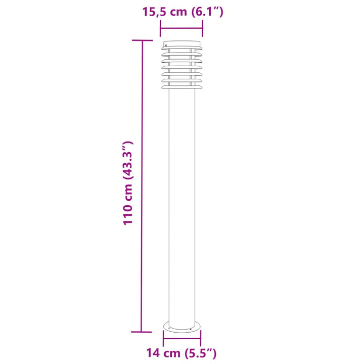 Lampă Exterioară De Podea, , 110 Cm, Oțel Inoxidabil Negru