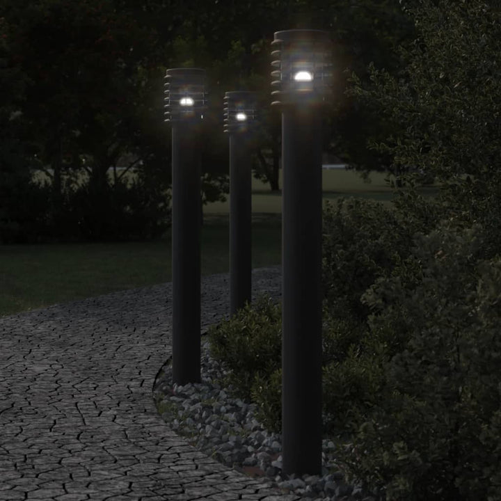 Lămpi De Podea De Exterior 3 Buc 110 Cm Oțel Inoxidabil Negru