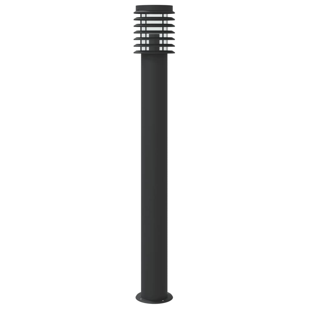 Lămpi Exterioare De Podea Senzori 3 Buc. 110 Cm Oțel Inox Negru