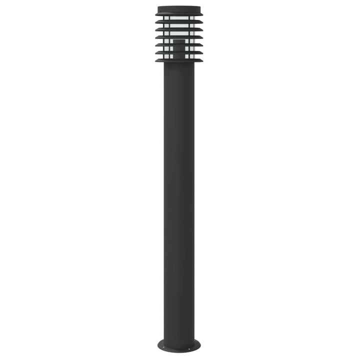 Lămpi Exterioare De Podea Senzori 3 Buc. 110 Cm Oțel Inox Negru