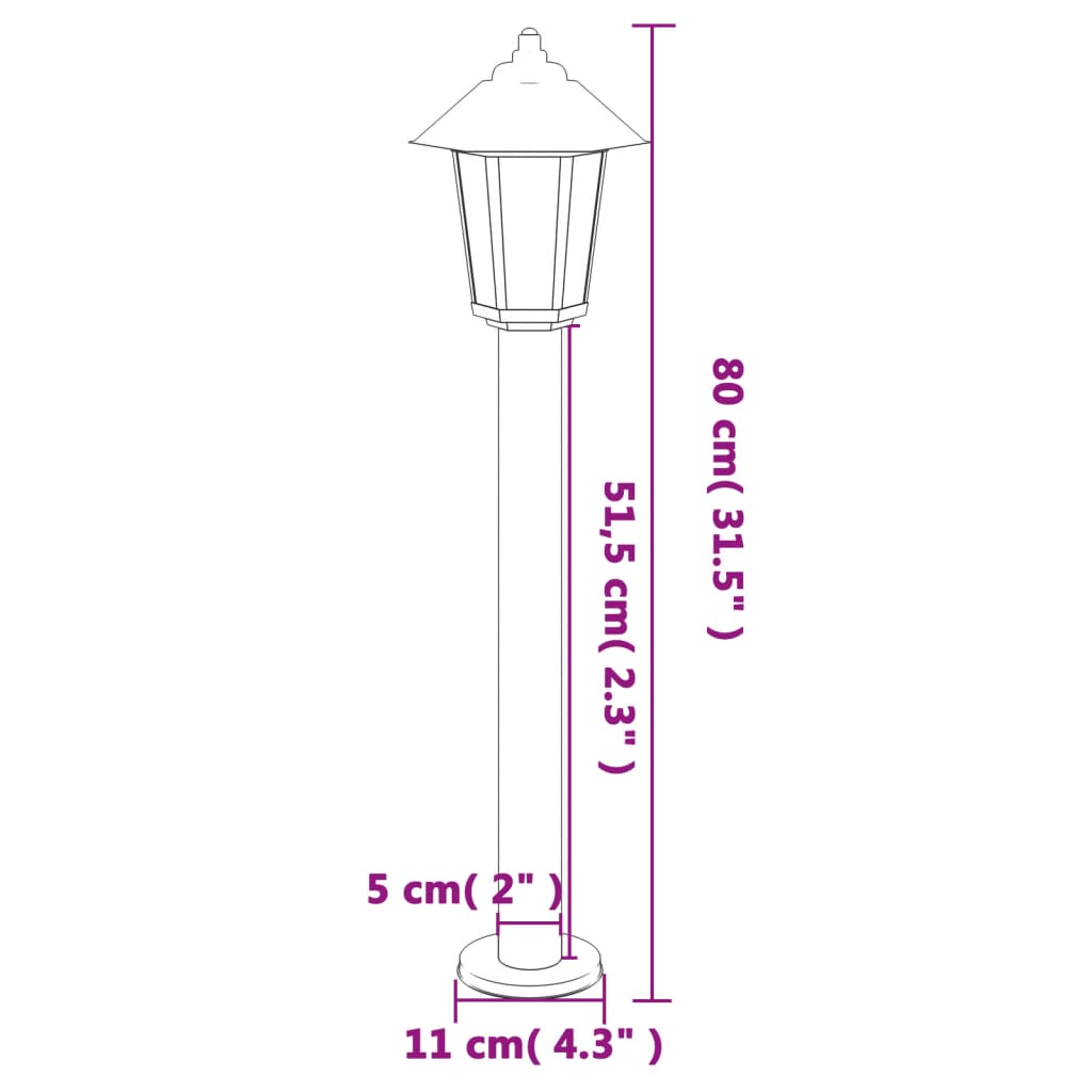Lampă Exterioară De Podea, , , Oțel Inoxidabil Argintiu