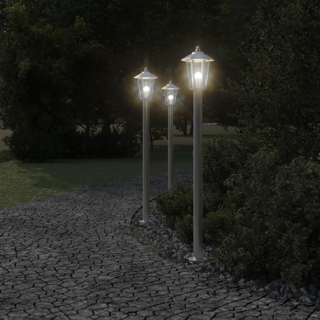 Lampă Exterioară De Podea, , , Oțel Inoxidabil Argintiu