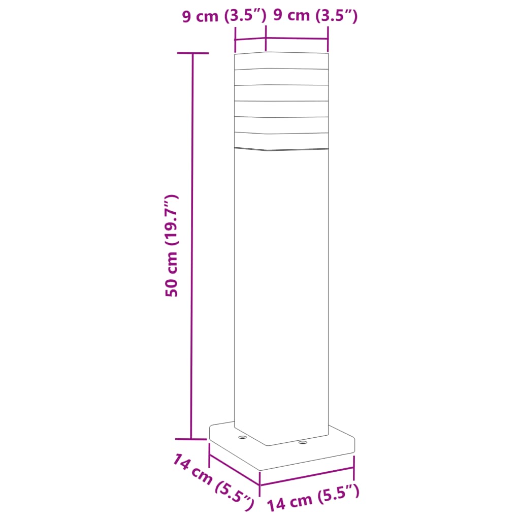 Lămpi De Podea De Exterior, 3 Buc., Negru, , Aluminiu 50 Cm