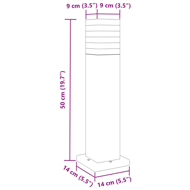 Lămpi De Podea De Exterior, 3 Buc., Negru, , Aluminiu 50 Cm