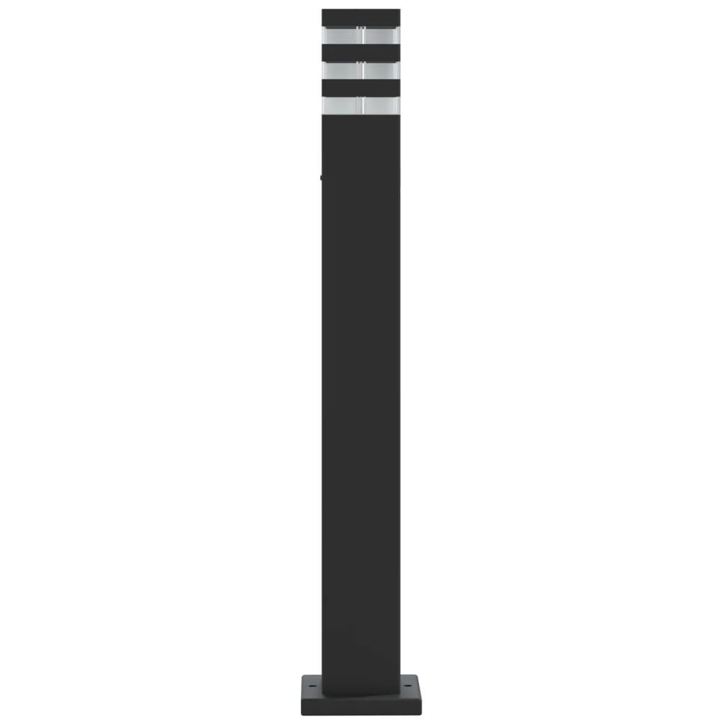 Lămpi De Podea De Exterior, 3 Buc., Negru, , Aluminiu 80 Cm