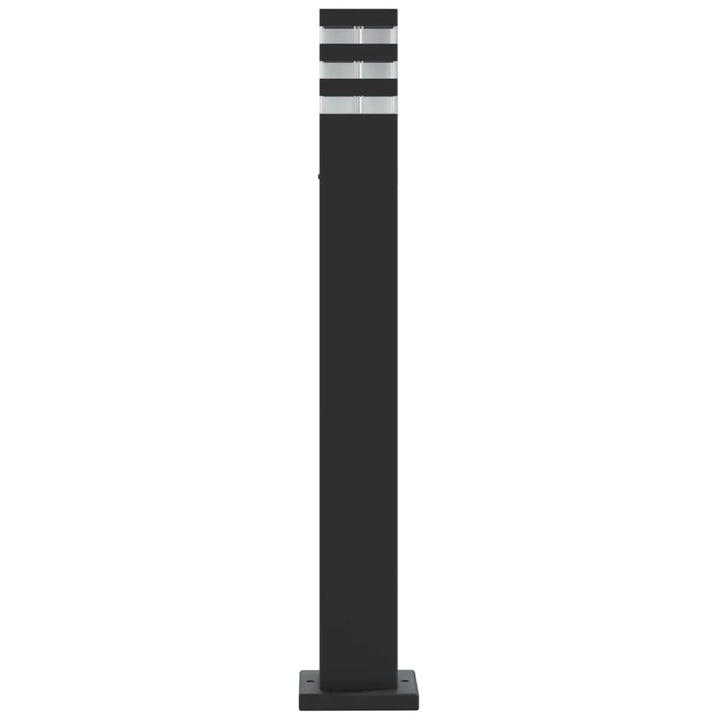 Lămpi De Podea De Exterior, 3 Buc., Negru, , Aluminiu 80 Cm