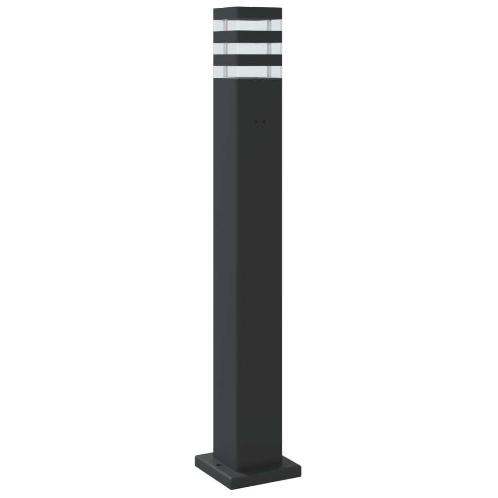 Lămpi De Podea De Exterior, 3 Buc., Negru, , Aluminiu 80 Cm